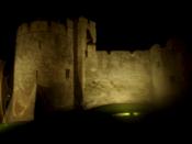Chepstow Castle at night