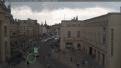 Dan Q standing in the rain in front of the Broad Street Webcam